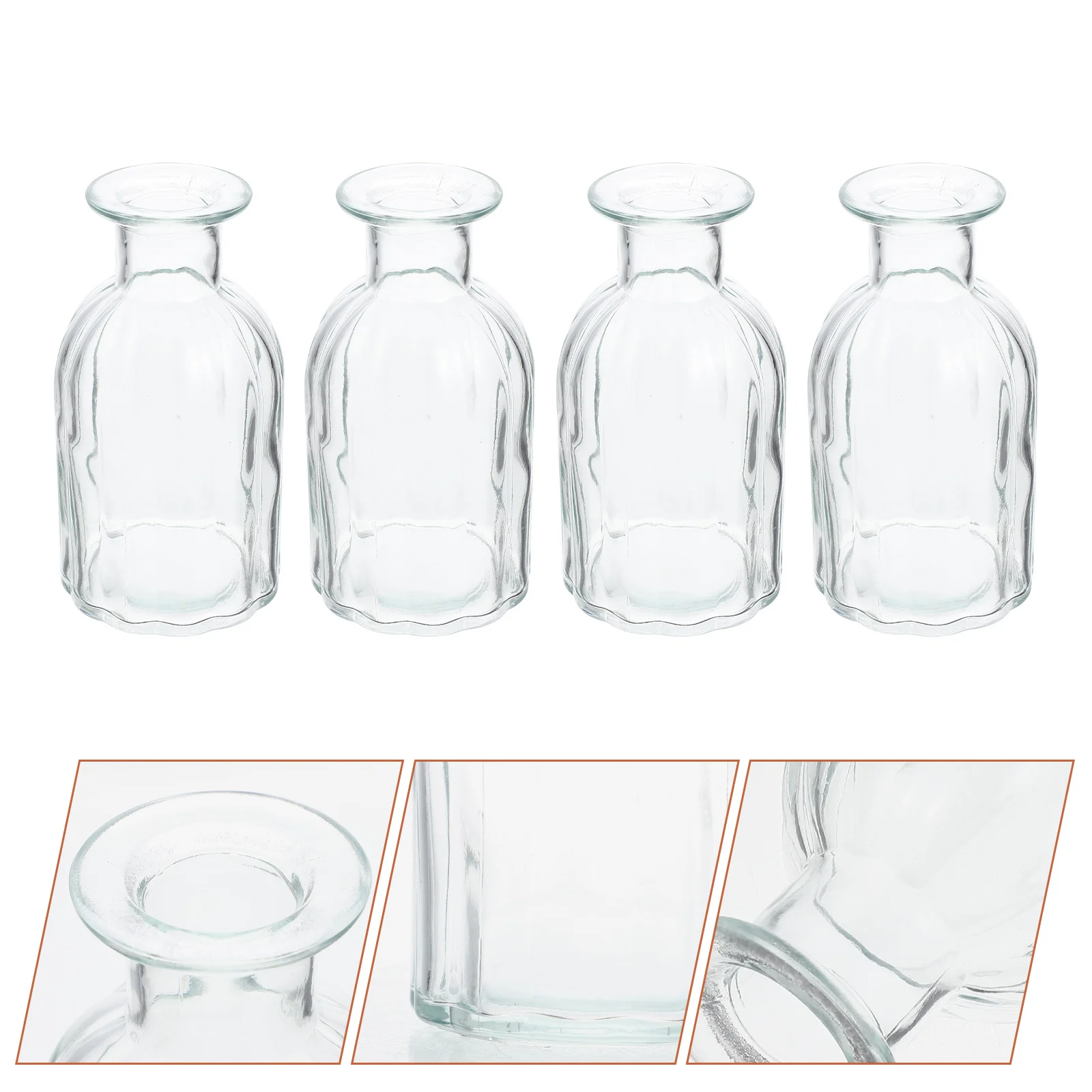 

4Pcs Mini Glass Vases Hydroponic Plant Holders Decorative Flower Containers for Desktop Home Office Glass Vases