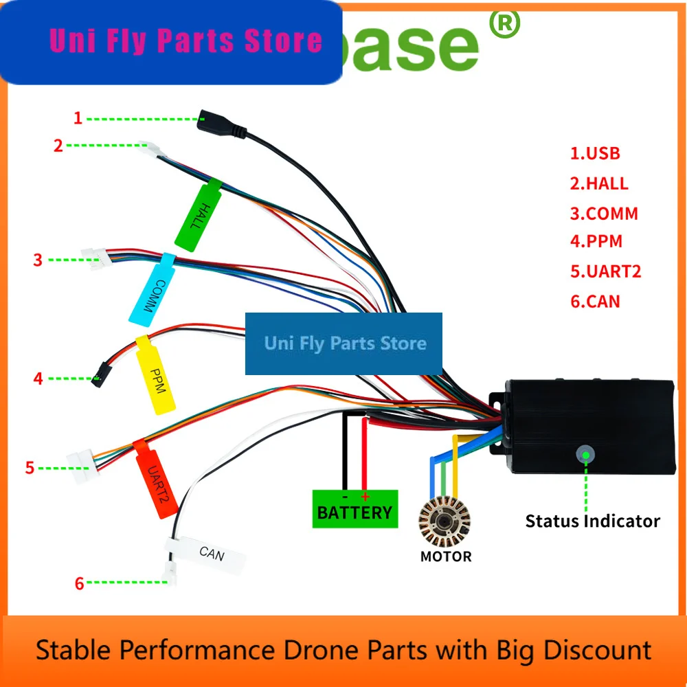 SkyDElMakerbase VESC 75100 75V 100A Based On Benjamin VESC6 HighPower For Electric Skateboard/Scooter/Ebike Controller