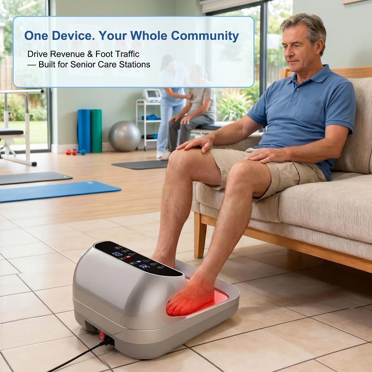 Physical Therapy Terahertz Foot Massager with PEMF Photon Heat Pain Relief Circulation Enhancement Full Body Wellness Home Care
