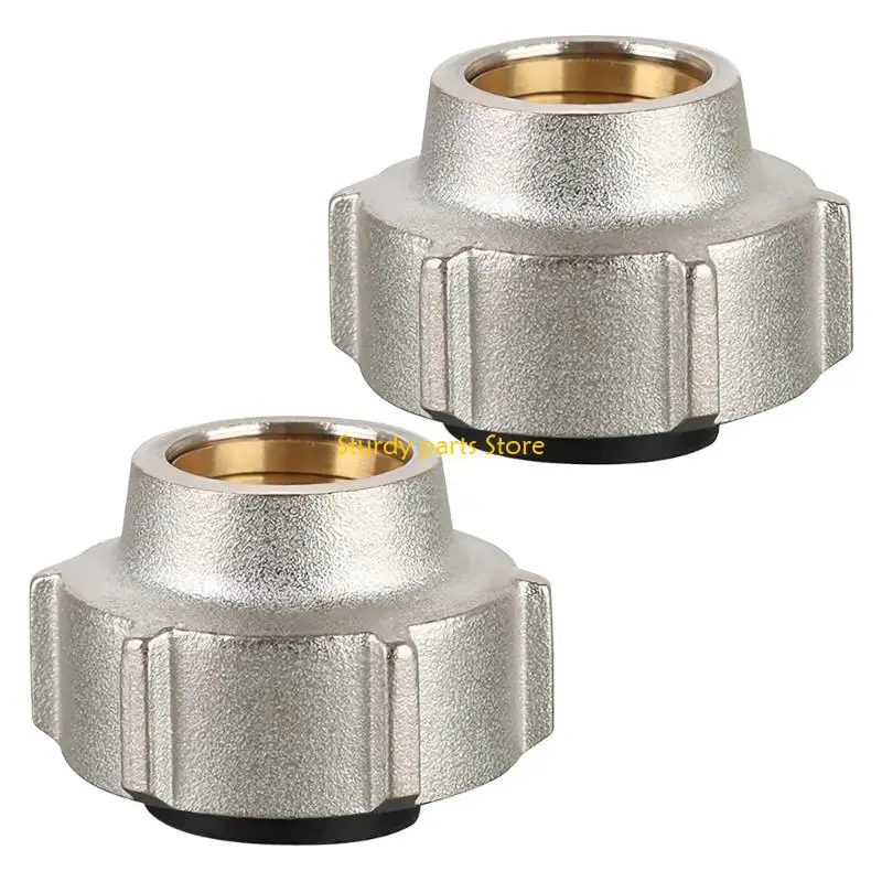 97qc 2pcs 15mmx3/4inch نظام التدفئة ضغط تركيب أنبوب النحاس النحاس أنبوب الجوز محول خرطوم تركيب محول