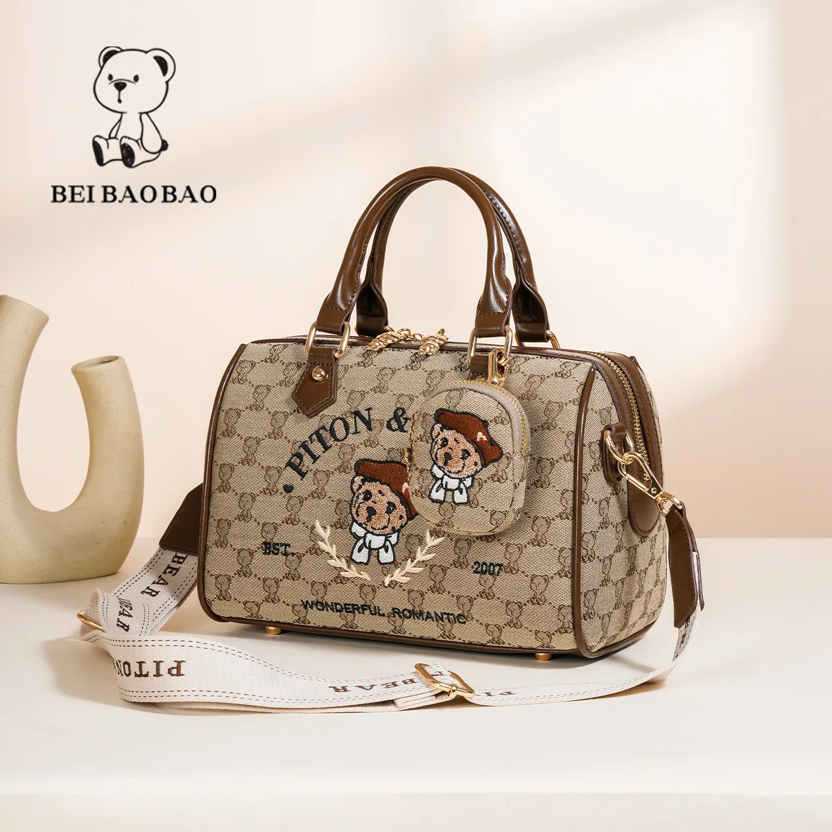 Beibaobao 2024 nowa dorywczo pojedyncza torba na ramię Crossbody podręczna torebka w stylu retro FBolso de mujer moda modna torba damska