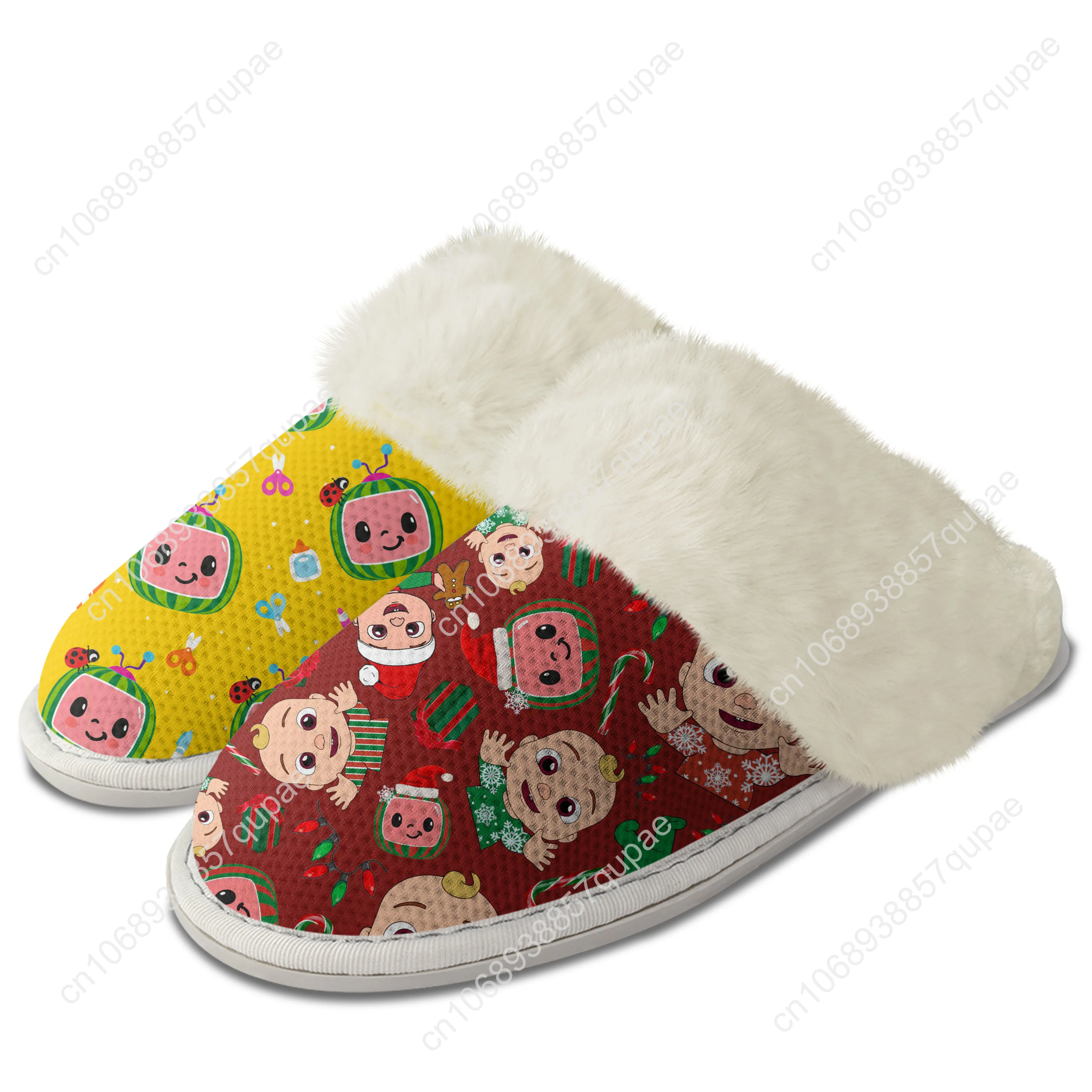 JJ M-Meloned Baby Plush Slippers Keep Warm Shoes Mens Womens Home Cotton Bedroom Customized Thermal Lightweight Slipper