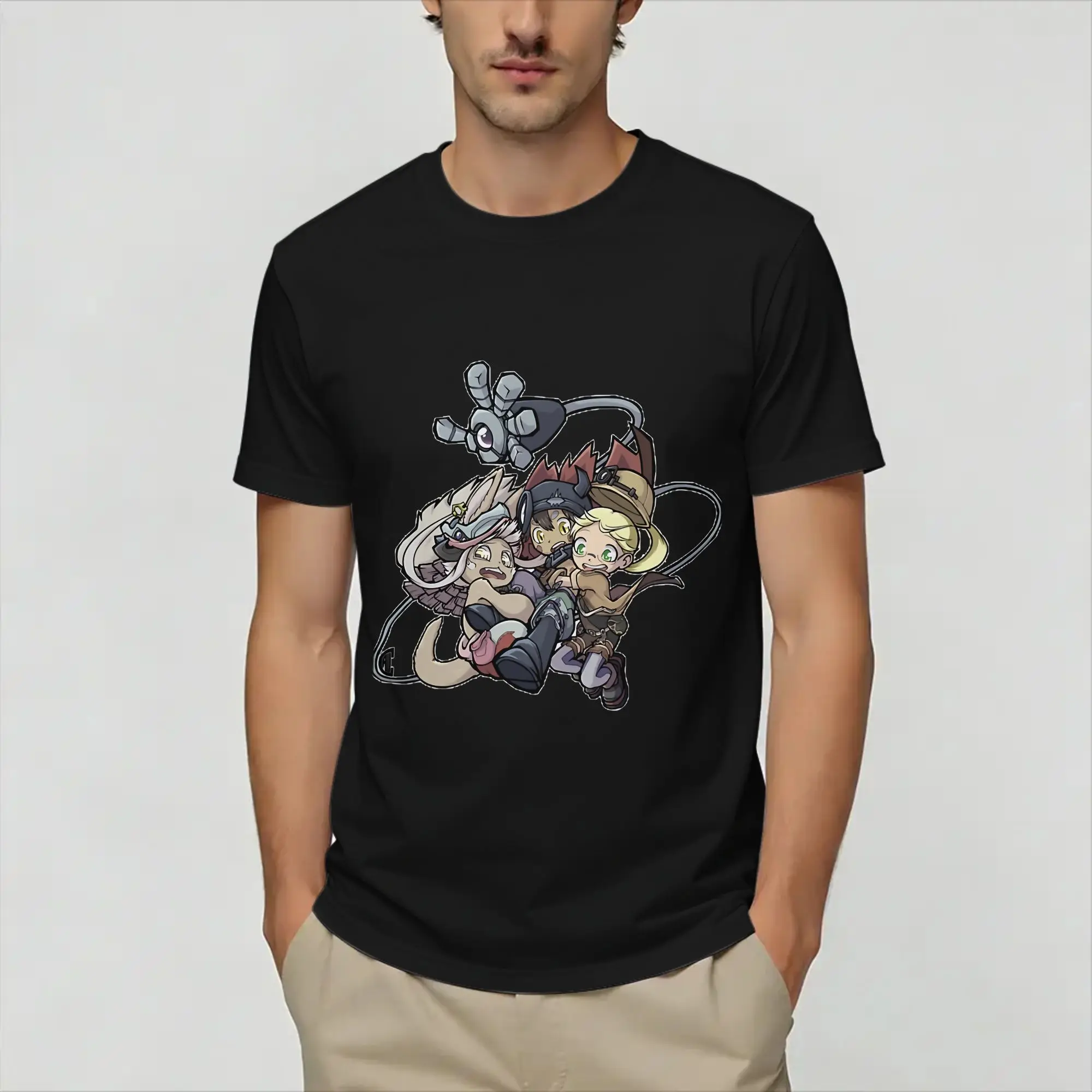 Made In Abyss T-Shirts for Men  Amazing 100% Cotton Tees Round Collar Short Sleeve T Shirt Gift Tops