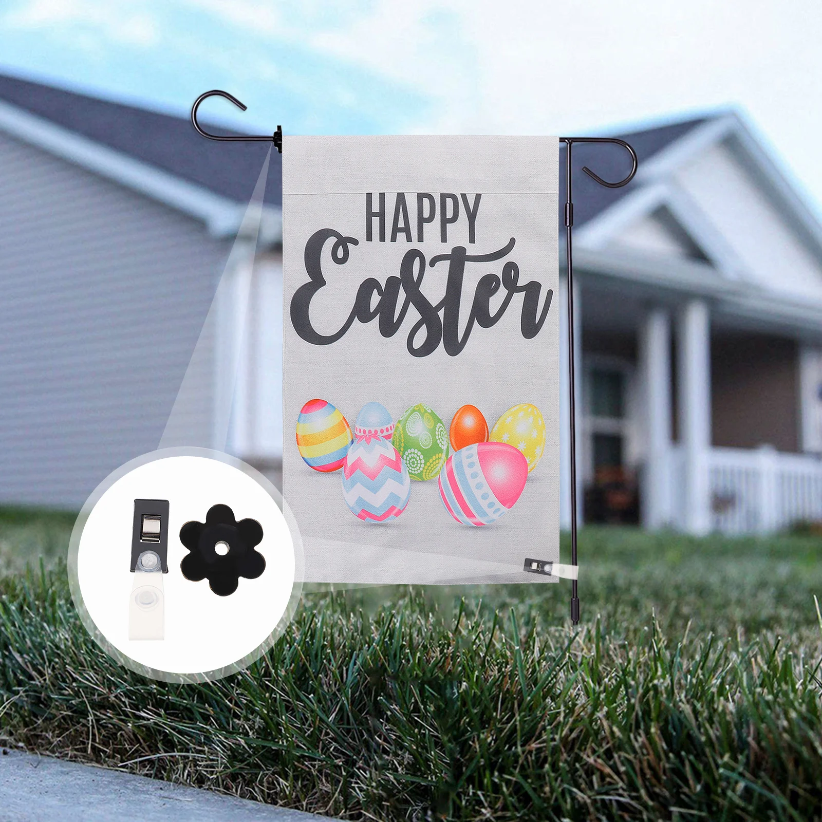 

10Sets Anti-Wind Flag Clips Rubber Garden Banner Stoppers Durable Weatherproof Easy Install Garden Banner Clamps