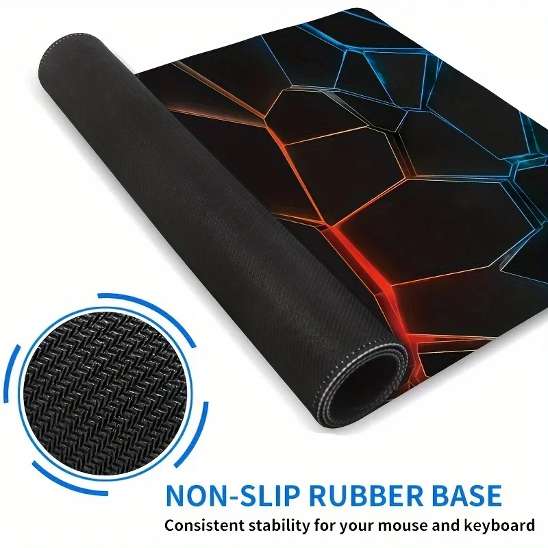 Alas mouse gaming besar dengan jahitan, alas karet anti selip, tahan air, dapat dicuci, alas mouse gaming yang diperpanjang dan diperkuat
