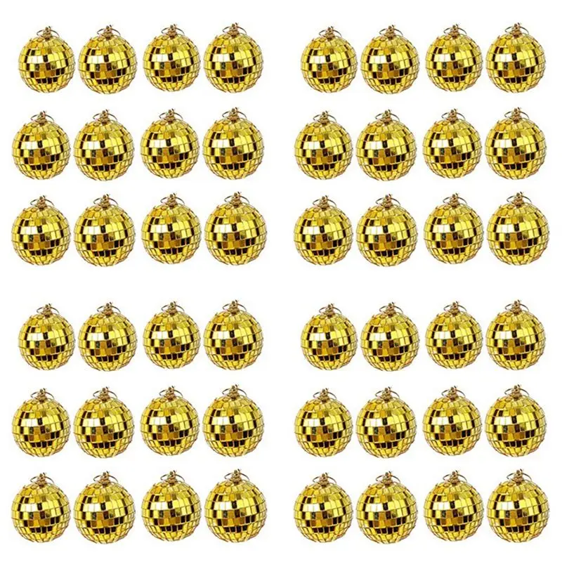 

Набор из 48 зеркальных шаров для декора, эффекты освещения для вечеринок или диджеев, украшение для дома, сценический реквизит (2 дюйма, золотой)-ABQU