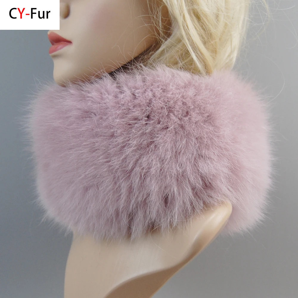 

2024 New Good Elastic Knitted Genuine Real Fox Fur Ring Scarves Warm Fox Fur Headband Women Winter Fashion Real Fox Fur Scarf