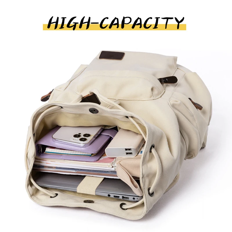 Canvas-Rucksack für Reisen, leicht, Laptop, Umhängetasche, Outdoor, Wandern, Klettern, Radfahren, Taschen, College-Computer, Wochenend-Schultasche