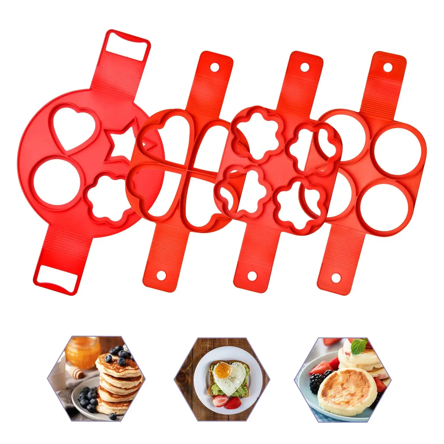 Silicone Egg Pancake Ring Multi-function Non-stick Pancake Mold Egg Pot Frying Molding for Kitchen Baking Accessories