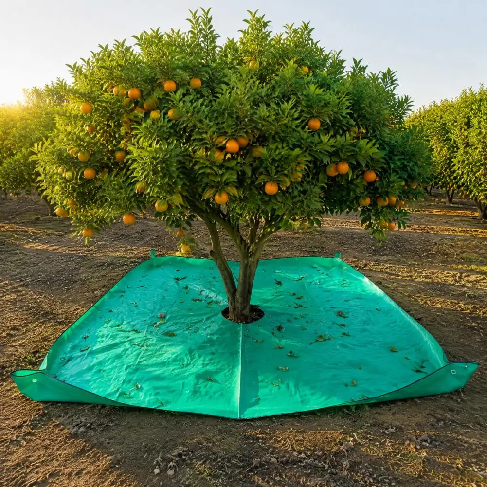 Garden Leaf Tarp Tree Base Debris Protector Waterproof Landscape Pruning Tarp Windproof Leaf Collection Blanket Durable for Tree