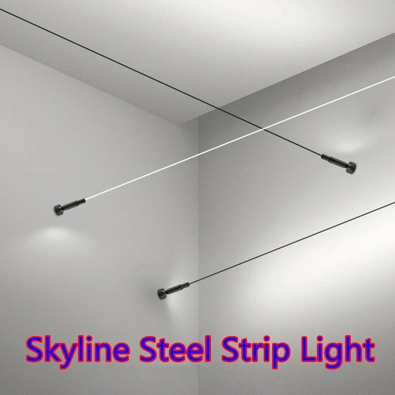 Imagem -05 - Moderno Minimalista Led Strip Lights Long Strip Lights Casas Quartos Exhibition Hall Faça Você Mesmo sem Luz Principal Luzes de Linha