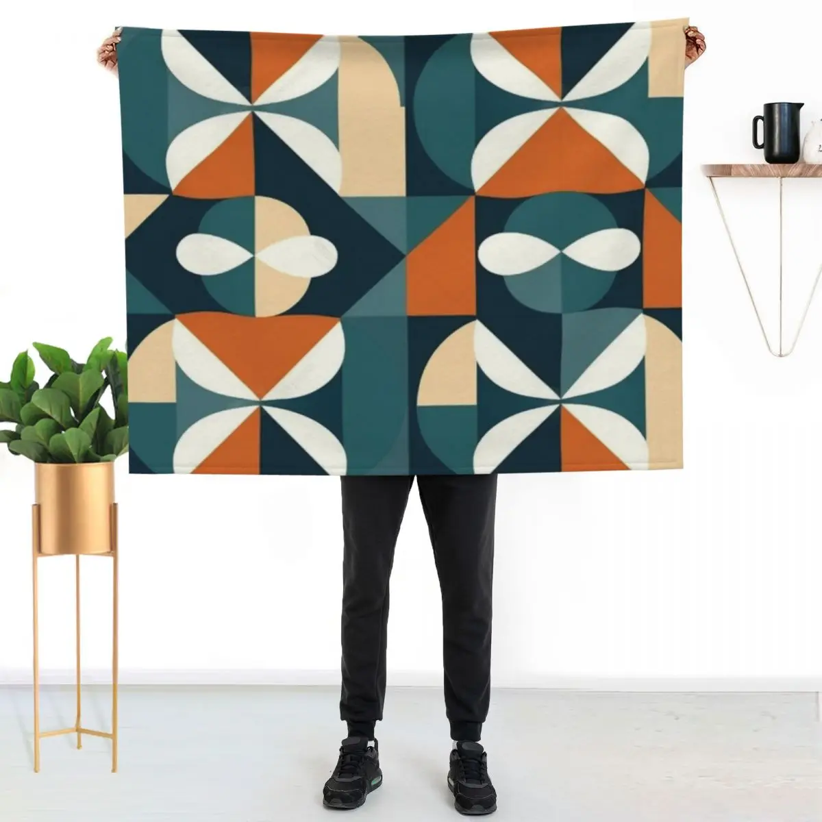 Timeless Geometric Abstract Scandinavian Design Seamless Pattern Throw Blanket For Baby Custom Heavy Blankets
