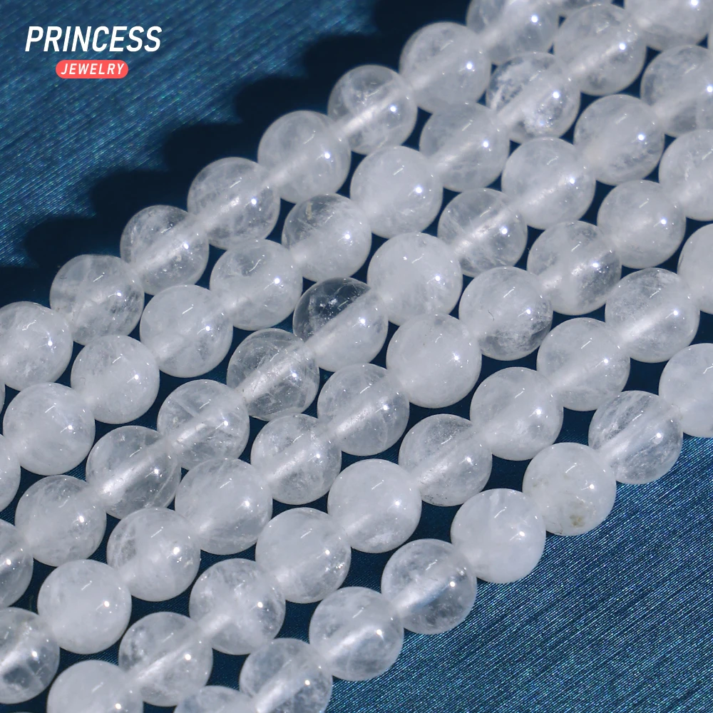 A+ Natural Angola White Crystal Milky Quartz Beads for Jewelry Making DIY Charm Bracelet Necklace DIY Accessories Wholesale