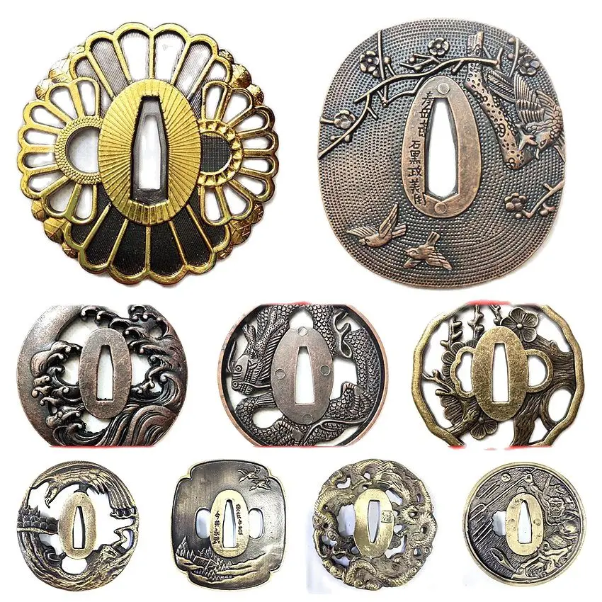 Отличное прилегающее лезвие меча Tsuba для ножей Samurai, катаны, вакидзаси, Танто, Nodachi, Shinai, Tsurugi Blade A03