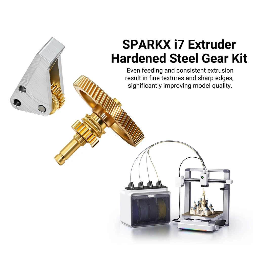 Upgrade SPARKX i7 Hardened Steel All Metal Extruder Gear Kits Wear Resistance Precise Feeding Gear Kit for Sparkx I7 3D Printer