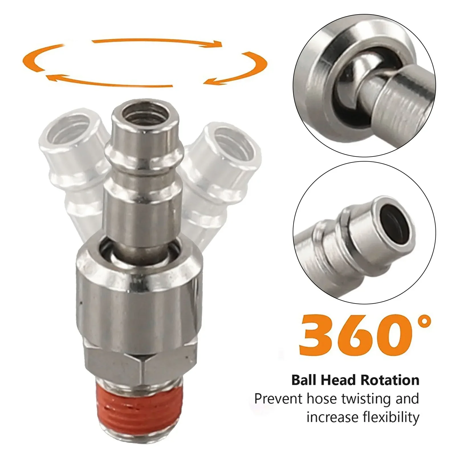 

360 Degree Rotation Air Connector Air Hose Connection Abrasion Resistant High Pressure Resistant Pneumatic Air Fitting Connector