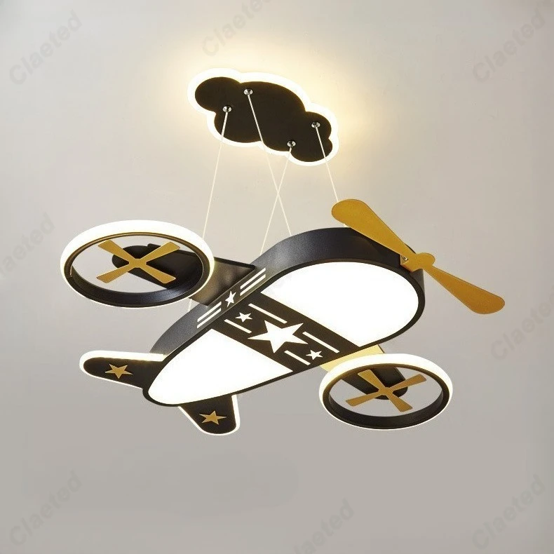 Modern Simple and Creative LED Aircraft Ceiling Lamp Living Room Dining Room Study Bedroom Children's Room Lighting Lamps