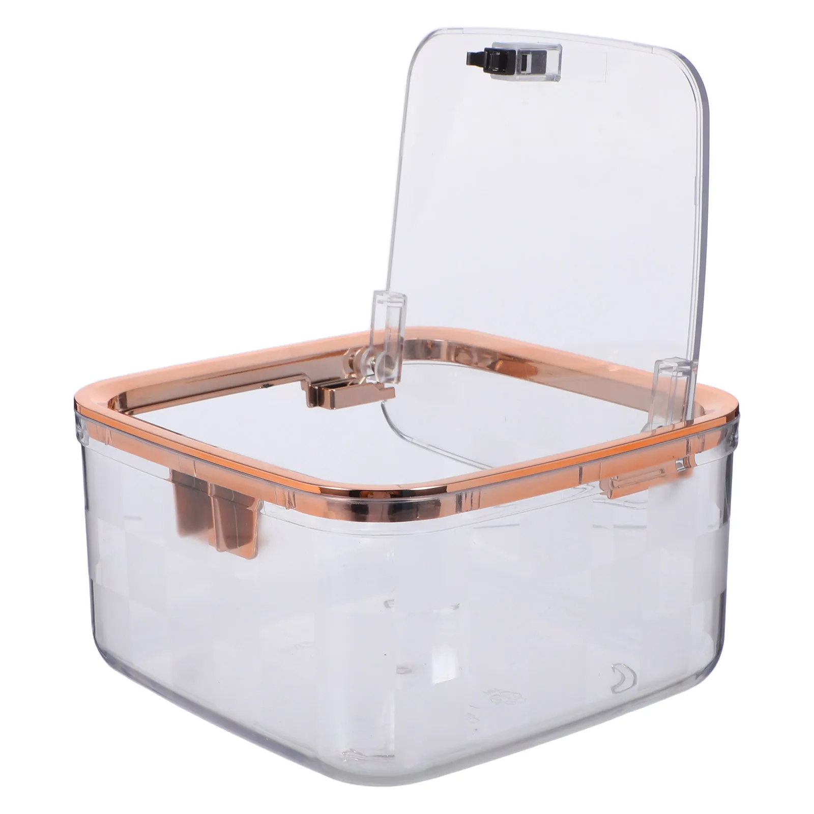 

Trash Can Desktop Kitchen Bin with Lid Tiny Wastebasket for Plastic Cute Counter Garbage Transparent