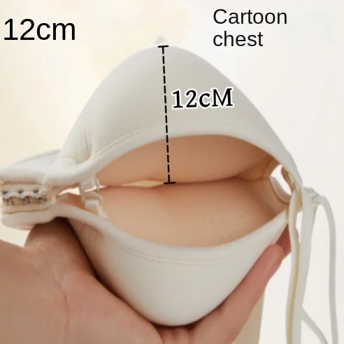 Front Buckle Thickened 8cm External Expansion Beautiful Back Lingerie for Women Hanging Neck Bra, Small Chest Thickened and