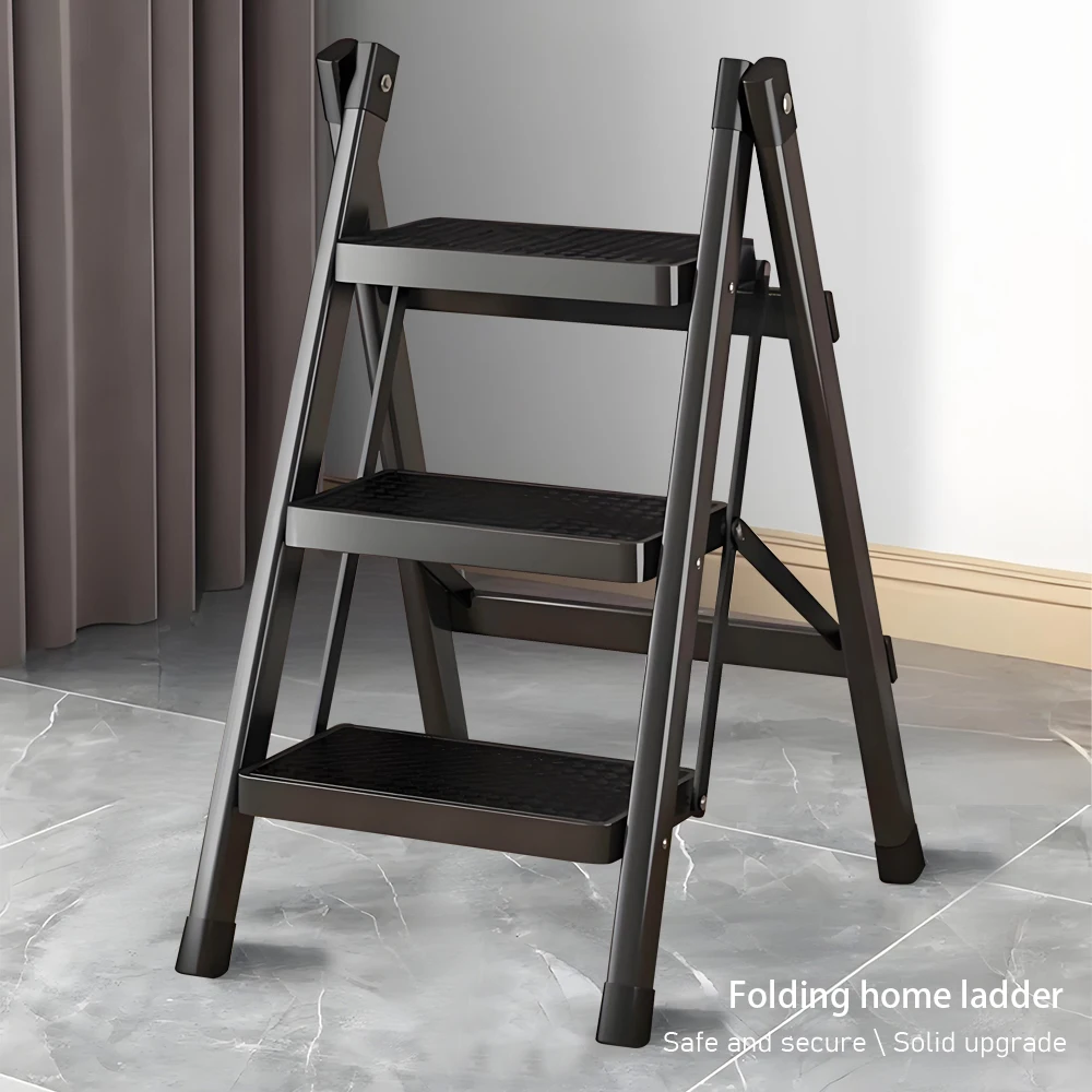 للطي تلسكوبي 3 خطوات سلم المنزلية سلم البراز متعددة الوظائف متعرجة سلم معالج تقلص سلم