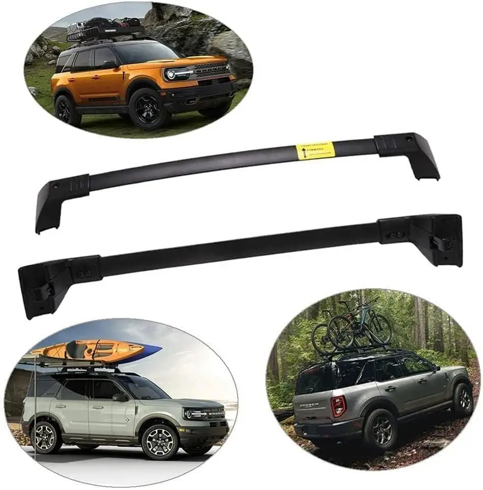 2Pcs Black Roof Rail Rack Cross Bars Crossbars Fits for Ford Bronco Sport Badlands First Edition 2021 2022 2023