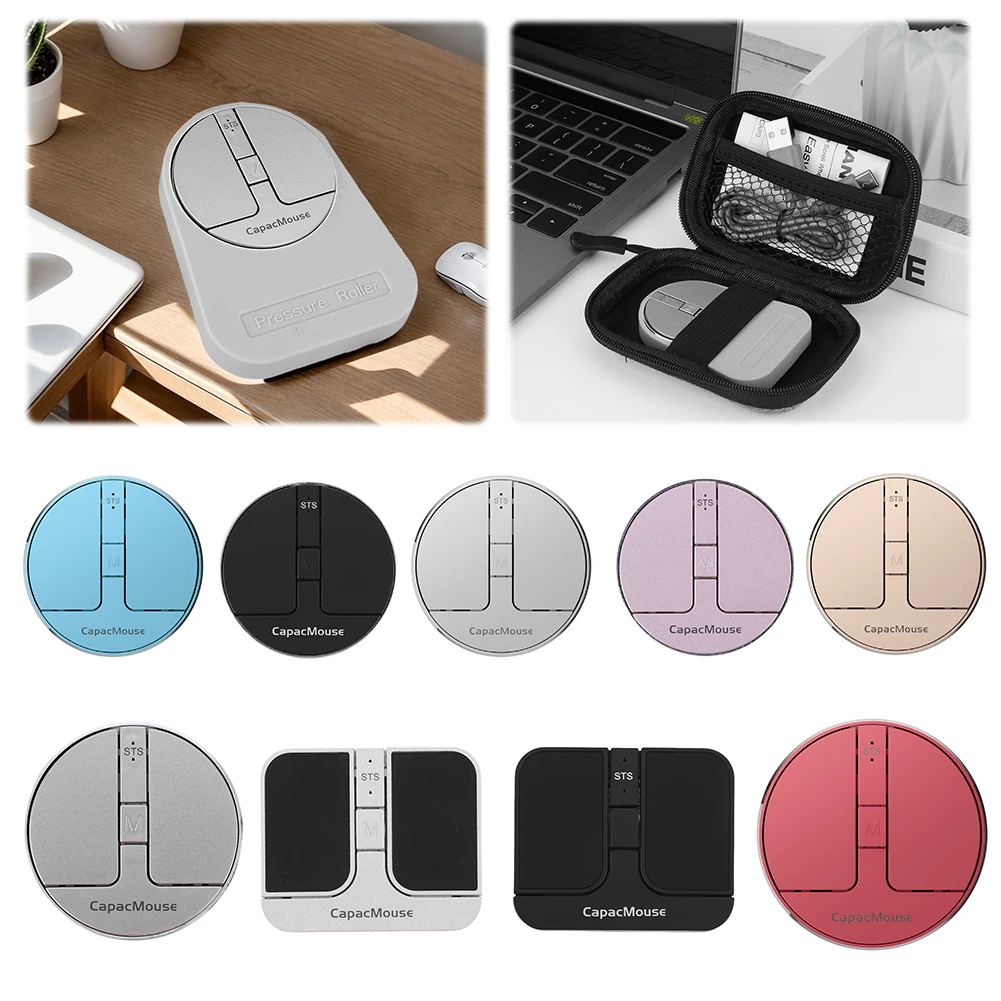Wireless Mouse 3 Mode BT 5.2/2.4G/USB Mini Capacitive Mouse Computer Mice 3 Adjustable DPI Rechargeable with USB Receiver for PC