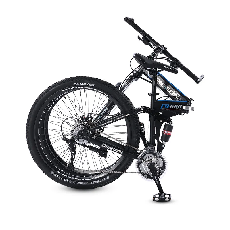 2024 new flying pigeon folding bicycle outdoor variable speed mountain bike men's bicycle student bicycle