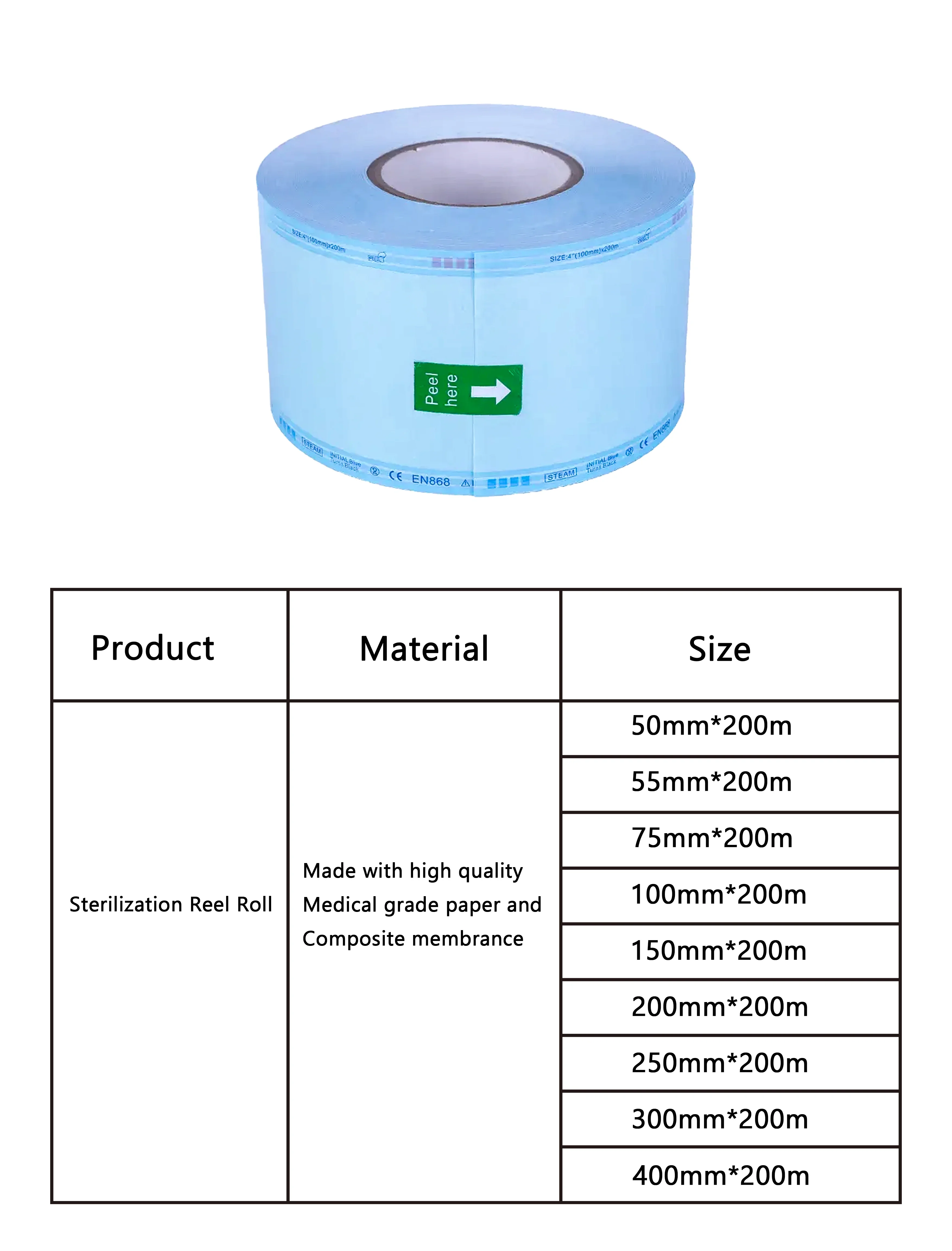 

Instruments Packaging Flat Bag Oral Therapy Equipments & Accessories Medical Supply Sterilization Flat Reel Pouch Surgical