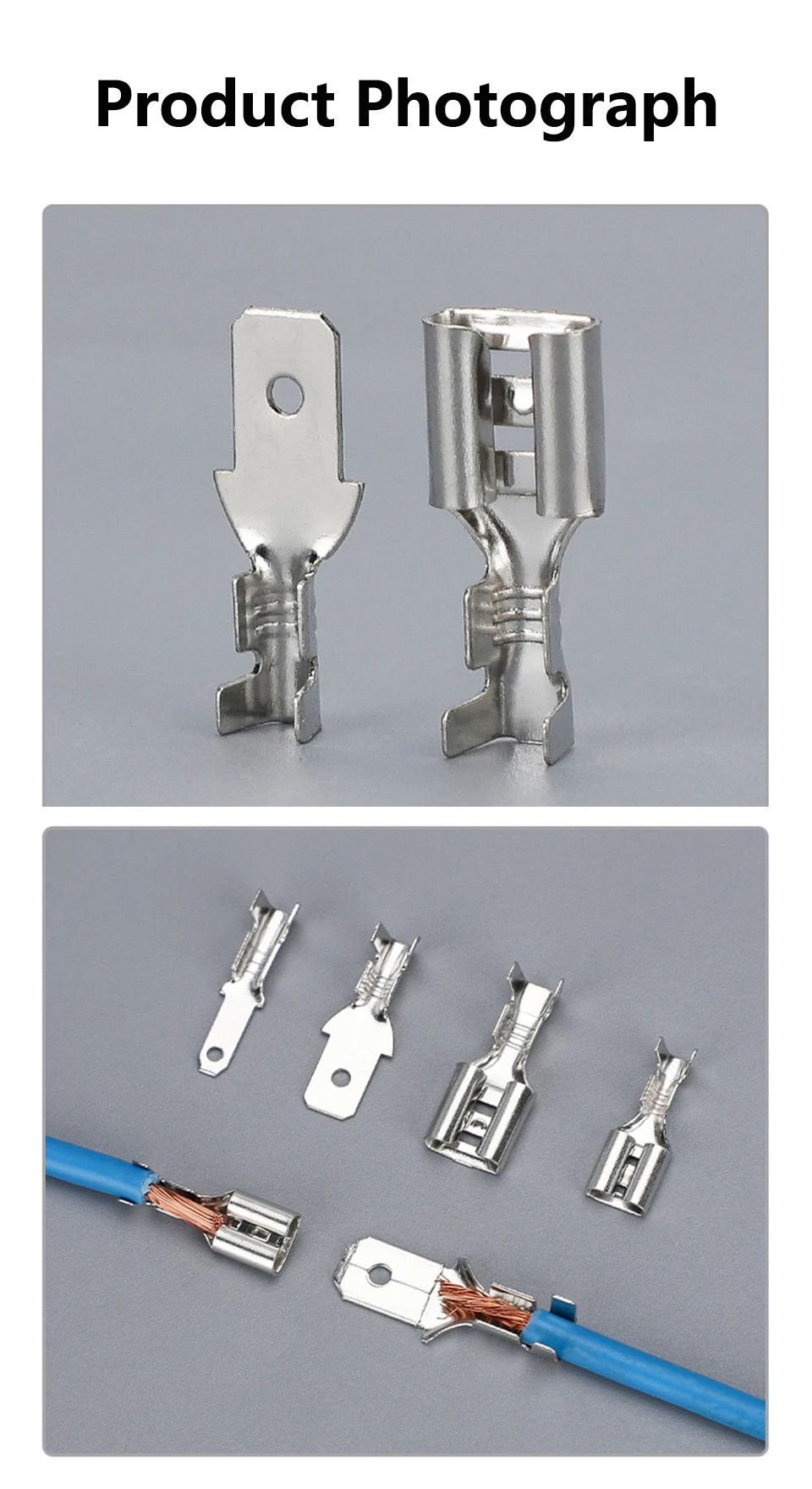 2,8 4,8 6,3mm Stecker und Buchsen-Steckverbinder mit Federklemmen und Transparenter Hülle für Elektrische Kabelverbindungen – Detail 7