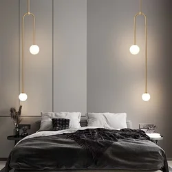 Modern Pendant Lighting for Bedroom Bedside Entrance Ceiling Hanging Lamp Bathroom Double Head Chandelier Decoration Lights