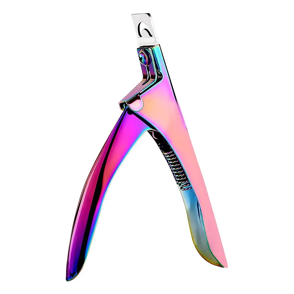 Professional Acrylic False Nail Clippers for Acrylic Nails,Rainbow Nail Tip Cutter Manicure Tool for Salon Home Nail Art