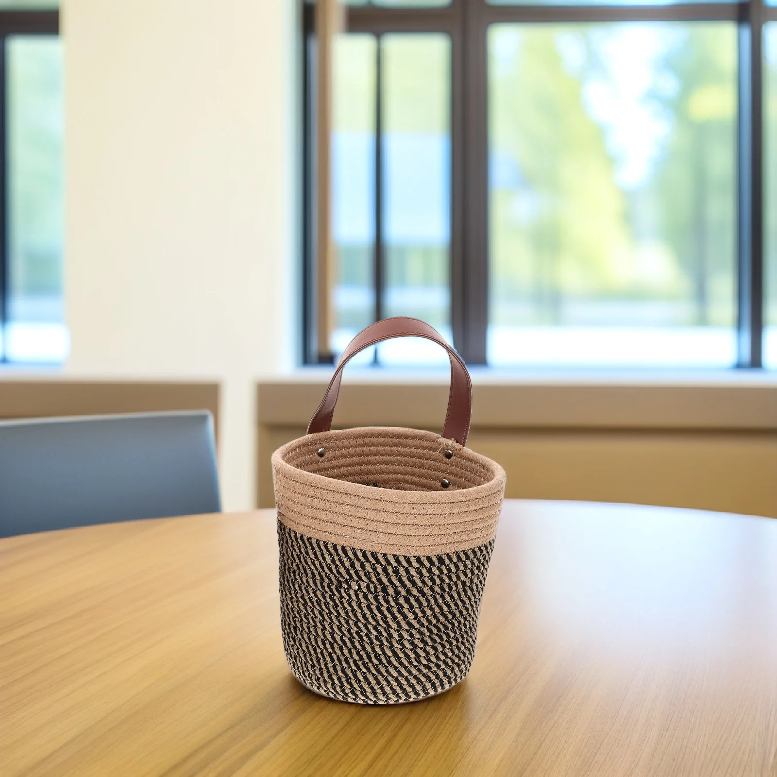 

2Pcs Wall Woven Hanging Hanging Basket Flower Basket Storage for Flower Plant Home Decor Large Small Yellow Black