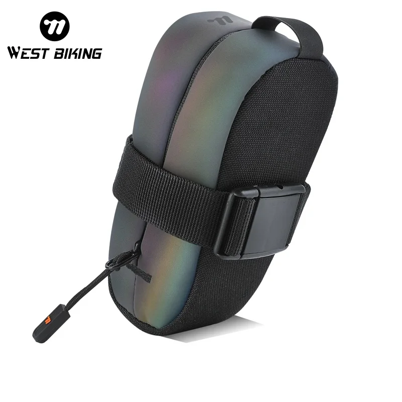 AliExpress West Biking WEST BIKING Reflective Bicycle Saddle Bag 0.4L Mini Portable Cycling Tail Bag Lightweight Tool Bag MTB Road Bike Accessories