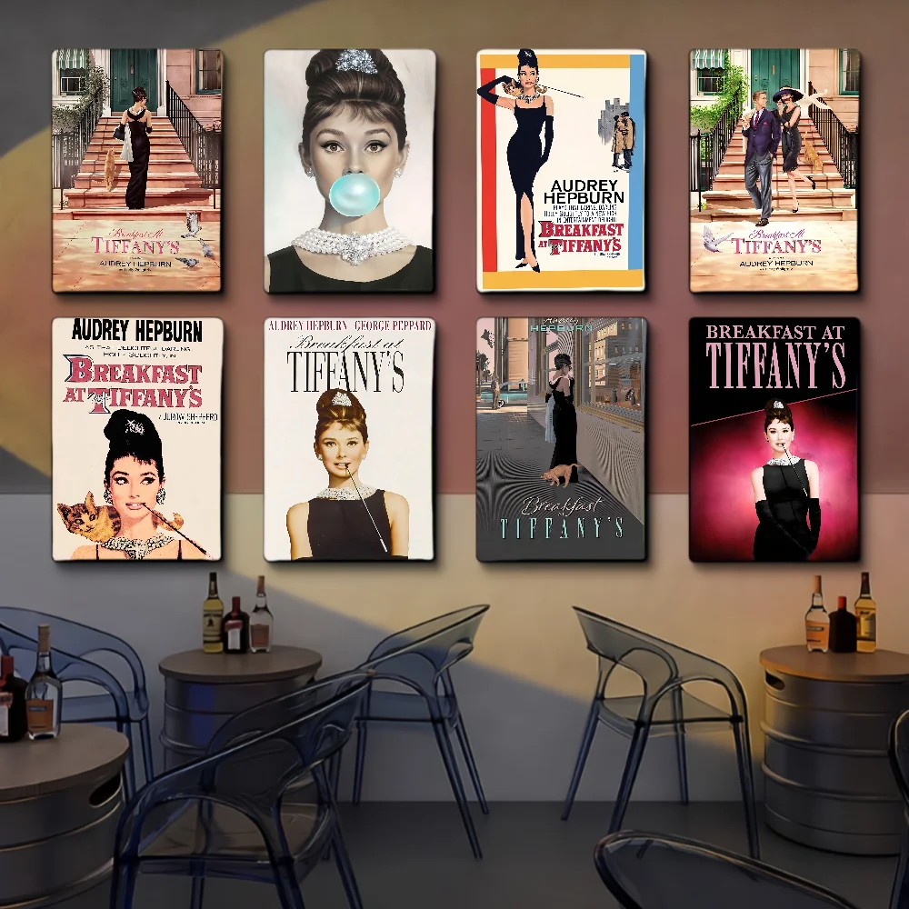 Breakfast At Tiffanys Classic Movie Posters Waterproof Paper Sticker Coffee House Bar Decor Art Wall Stickers