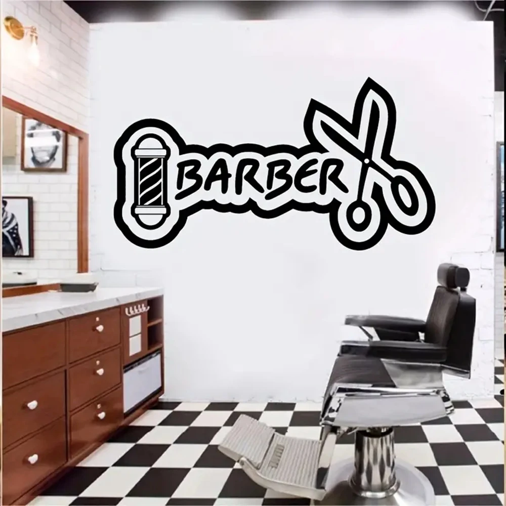 1 pc barber haircut welcome waterproof Wall Stickers Self Adhesive Art Wallpaper Background Wall Art Decal Drop Shipping