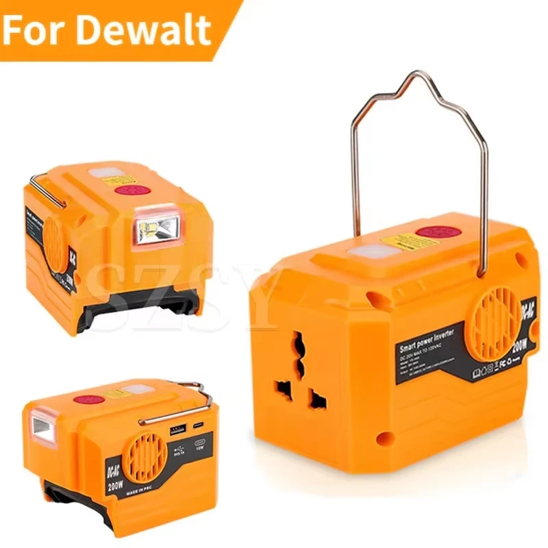 For Dewalt，Battery Power Supply Inverter DC 18-20V AC 120V/220V Dual USB Outdoor Camping Battery Adapter Power Tool Accessories
