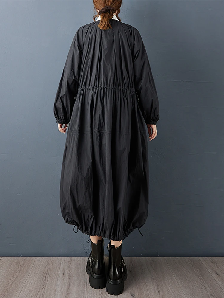 

NYFS 2025 plus Size Women's Wind Coat Long Sleeve Office Lady Trench Coat Loose Fit Autumn Outerwear