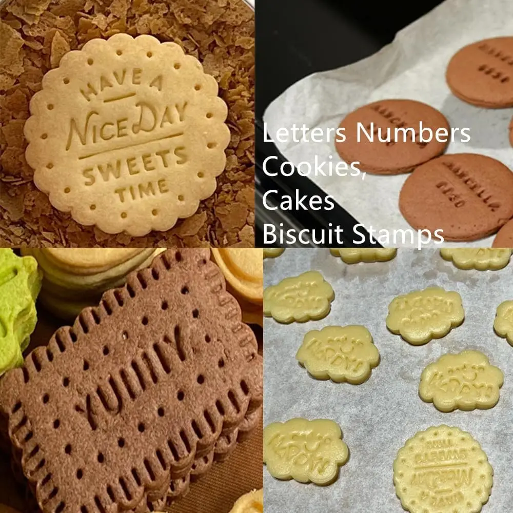 Plastic Alphabet Stamps for Cookies Chocolate Baking Small Alphabet Letter Pottery Clay Stamps Letter Stamps Bakery Accessories