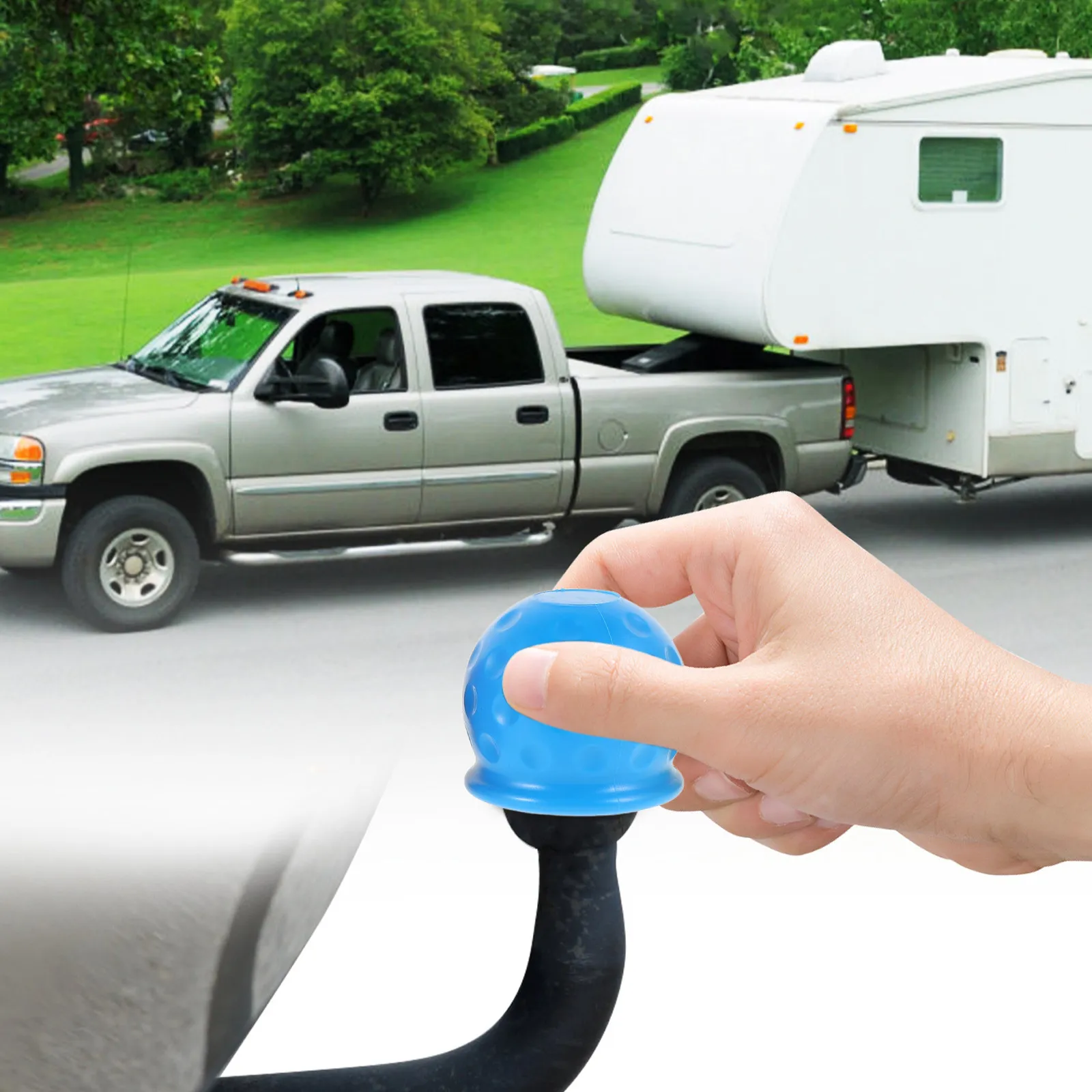 

4pcs Trailer Hitch Ball Cover Universal Fit All Sizes Waterproof Dust Proof Protection Cap Tow Bar Accessories
