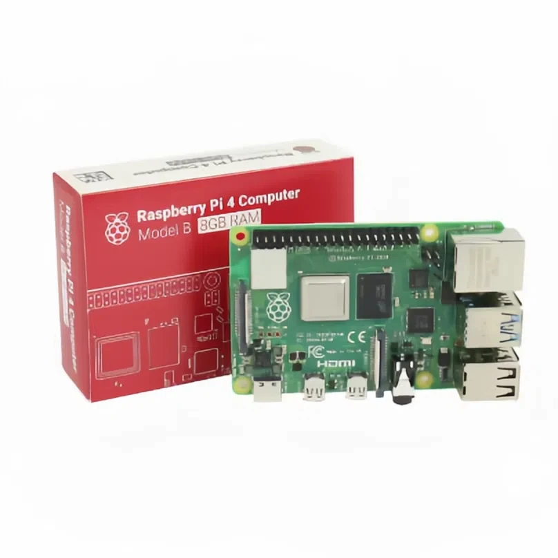 Original Raspberry Pi 4B Board 1GB/2GB/4GB/8GB RAM Options Quad-Core 64-bit CPU Dual 4K HDMI WiFi Bluetooth for DIY IoT AI