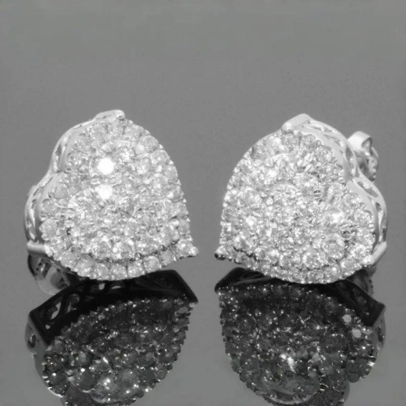 Heart Cluster Synthetic Zircon Stud Earrings Gift for Girl