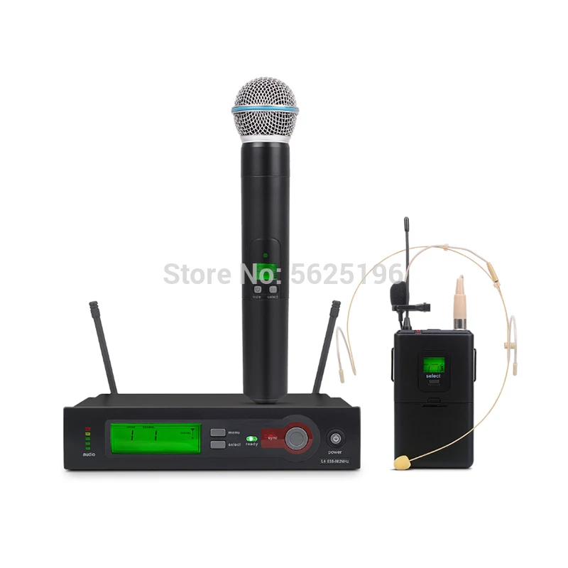 Top quality SLX4 UHF professional wireless microphone mic system SLX24/BETA58 microfone SLX4 microphone