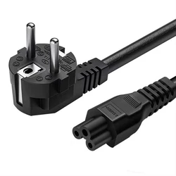 EU Power Cord Cable Euro IEC C5 Power Extension Cable 1.5m Laptop AC Power Cable For HP Dell Lenovo Notebook LG TV Printer