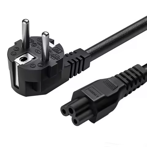 EU Power Cord Cable Euro IEC C5 Power Extension Cable 1.5m Laptop AC Power Cable For HP Dell Lenovo Notebook LG TV Printer