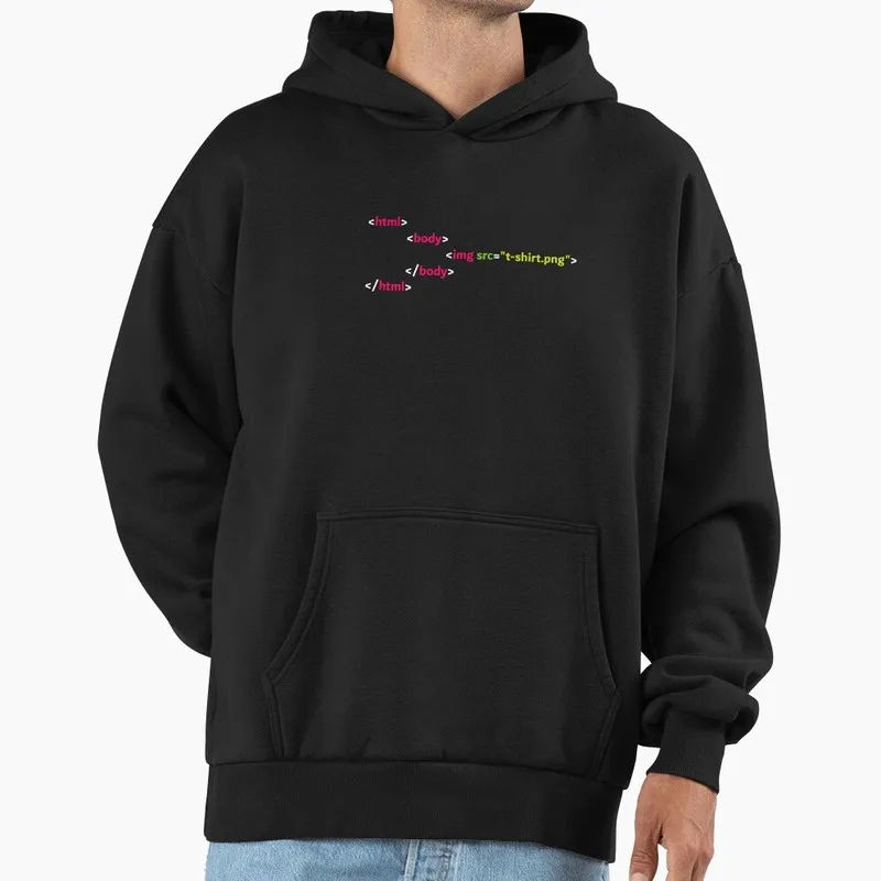 Sweat à capuche en polaire noir avec motif de code HTML, idéal pour les programmeurs, les ingénieurs logiciels, les passionnés de technologie et les développeurs informatiques – un cadeau parfait.