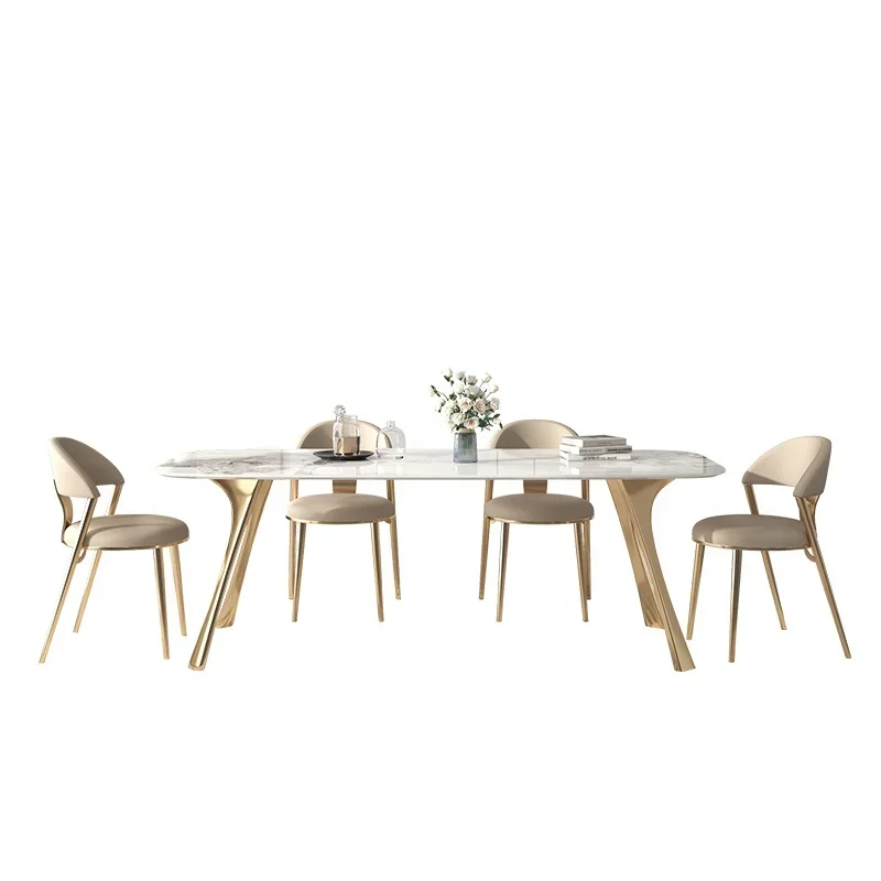 Luxury Household Small Apartment For 6 Person And Chairs Combination Modern Simple Dining Table