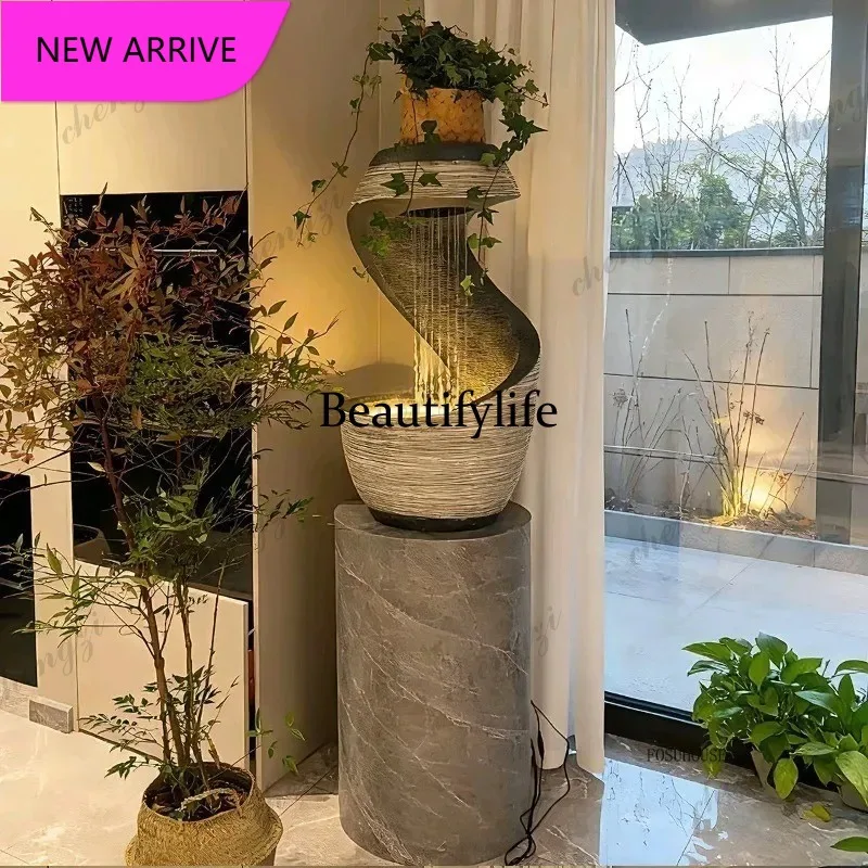 A68  Floor Standing Fountain Indoor Outdoor Decoration Water Feature Cascading Flowing Landscape Decor for Home