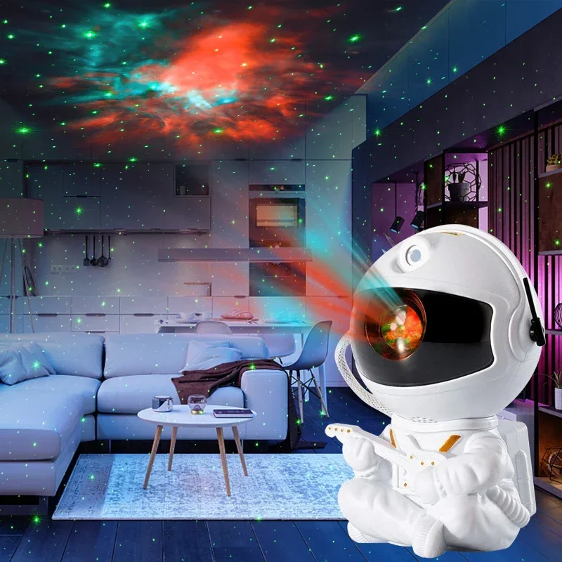 Galaxy Star Astronaut Projector LED Night Light Starry Sky Remote Control Rotate Porjector Lamp Bedroom Home Decorative Kid Gift