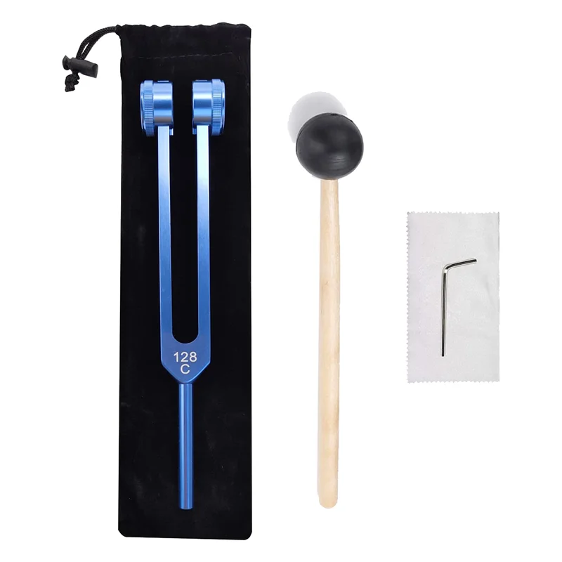 

128Hz Aluminum Alloy Tuning Fork with Hammers for Nervous System Testing Sound Healing Therapy Health Care