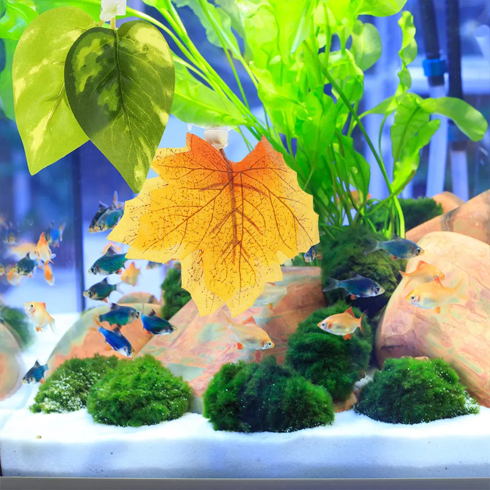 

3 Pcs Simulation Leaf Decoration Plastic Bowl Betta Fish Resting Aquarium Tank Accessories Decorations Plant High Grade